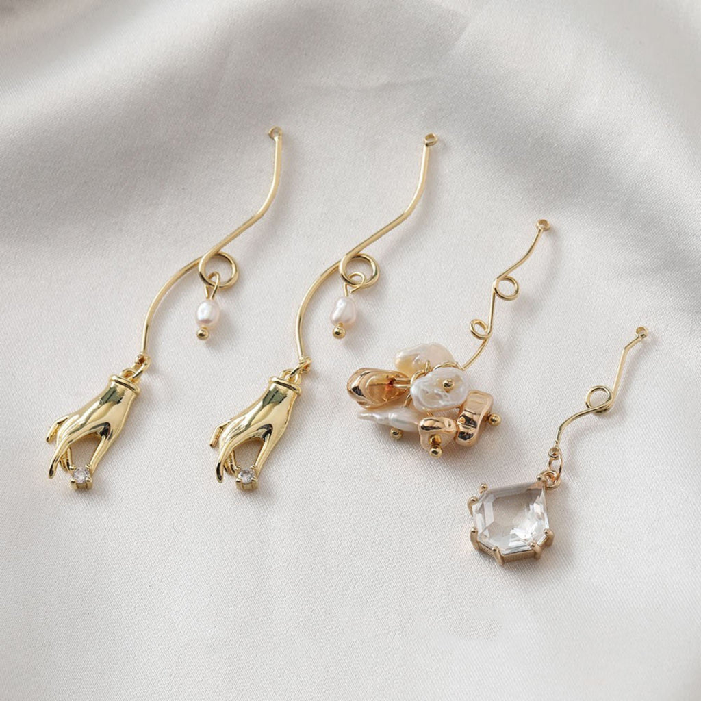 10pcs Danity Line Connector with loops, 29mm, 14K Gold/Silver Plated Earring Making Findings, Jewelry Findings JG037