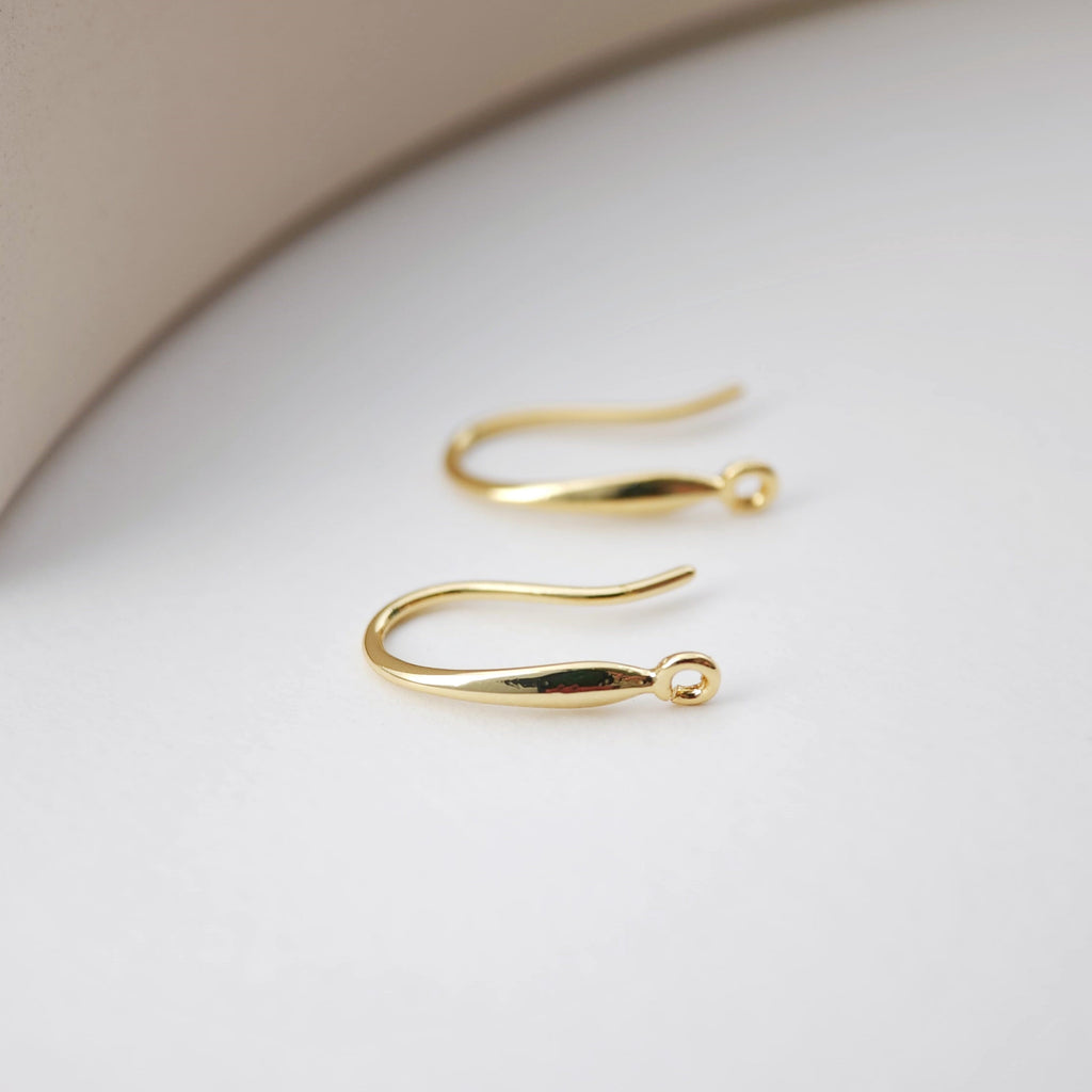 Fish Hooks, 18K Gold Plated Ear Wires, Gold Earring Earring Hooks, Ear Wires for Jewelry Making D0166