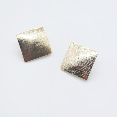 10 piezas de pendientes cuadrados dorados con aro, sin níquel, talla S/M, con aro, hipoalergénicos, ZX109