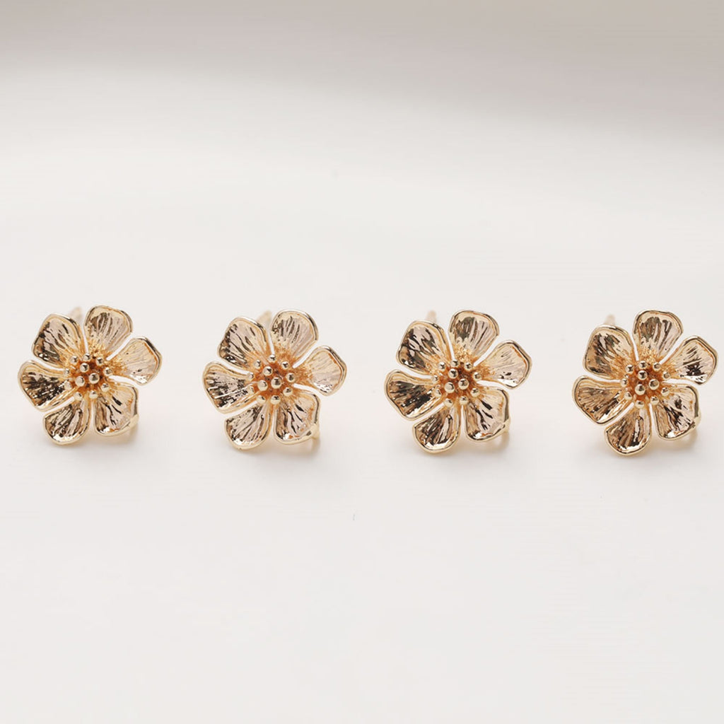 Pendientes de aro con forma de flor y aro, de plata S925, sin níquel, de oro y plata, hipoalergénicos, JG072