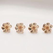 Cargar imagen en el visor de la galería, Pendientes de aro con forma de flor y aro, de plata S925, sin níquel, de oro y plata, hipoalergénicos, JG072