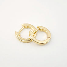 Load image into Gallery viewer, Cubic Ear Hoops Pave Crystal, 12mm, 18K Gold Plated Leverback Earrings, Huggie Hoops Earring S1105