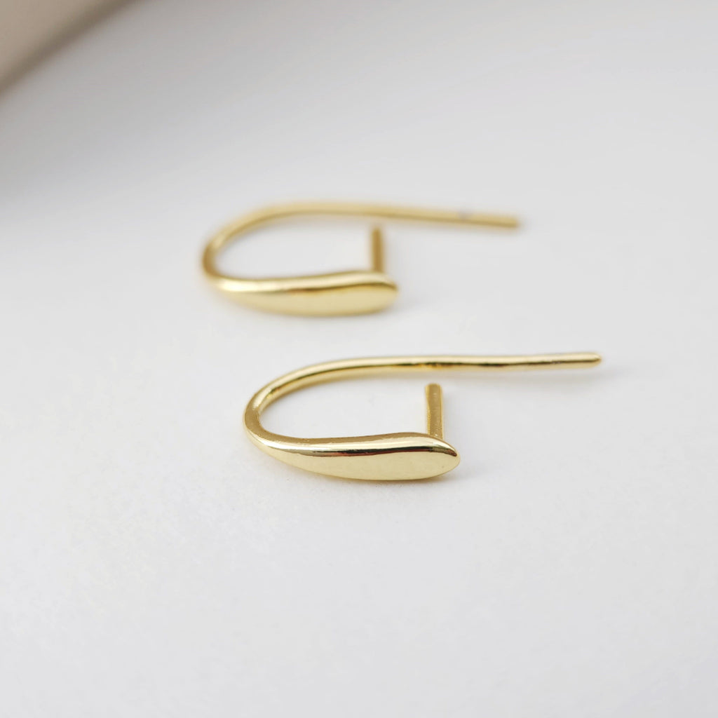 Fish Hooks, 18K Gold Plated Ear Wires, Gold Earring Earring Hooks, Ear Wires for Jewelry Making D0181