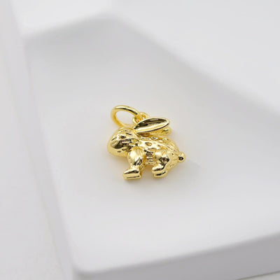 Bunny Charm, 18K Gold Plated Rabbit Pendant, Animal Charm, 13*11mm, Necklace Jewelry Finding S20667