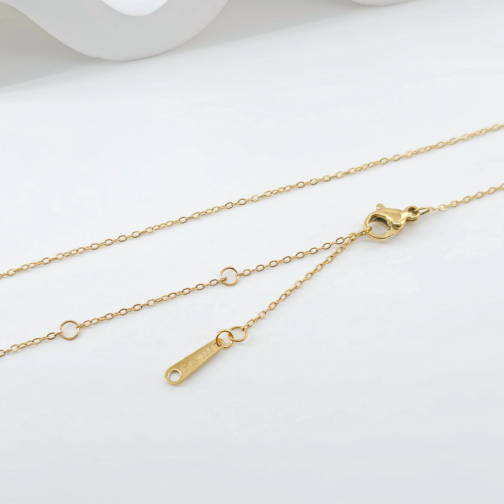 Adjustable 14K Finished Necklace Chain, Oval Cable Necklace, 316L Stainless Steel, Oval Chain, Ready to Wear, 54cm/21 inch, JR004