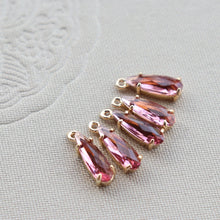 Load image into Gallery viewer, 10pcs- Crystal Long Teardrop Charms, 10 colors You Choose, 14K Gold Plated Teardrop Pendant, 4*12mm, Jewelry Findings JY081-F235