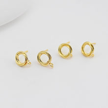 Load image into Gallery viewer, 18K Gold Circle Post With Loop, S925 Silver Pin, Round Stud Earring Nickel Free, 11.4*10mm, Hypoallergenic Earring Findings D0393