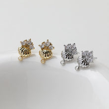 تحميل الصورة إلى عارض المعرض، أقراط مكعبة مرصعة بالنجوم، صدفية، ذهبية/فضية، أقراط من الفضة الإسترليني 925 خالية من النيكل، نتائج أقراط مضادة للحساسية GT051