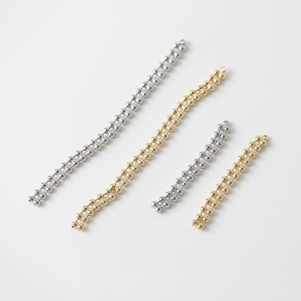 Gold Beads Chain Tassel Pendant, Beads Chain Charm, 18K Gold Plated Earring Chain Pendant, Earring Findings GZ173