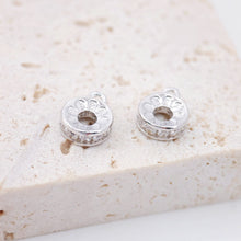 Load image into Gallery viewer, Round CZ Pave Charm, 18K Gold Plated Pendant for Bracelet Necklace Making, 7mm, Jewelry Finding S833