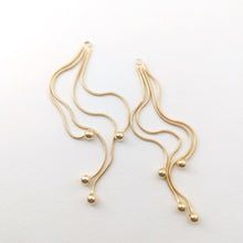 Load image into Gallery viewer, 10pcs Gold Chain Tassel Pendant, Gold Beads Snake Chain Charm, 18K Gold Plated Earring Chain Pendant, Earring Findings ZX086