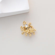 Cargar imagen en el visor de la galería, Colgante de cangrejo, colgante de pulpo, colgante de langosta, dije de vida marina en oro, latón chapado en oro de 18 quilates, pavé de circonitas, accesorios de joyería S1316