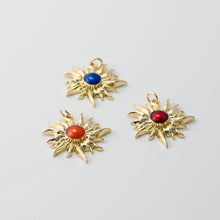 Load image into Gallery viewer, Sunshine Pendant, Enamel Sun Pendant, Irregular Charms, 18K Gold Plated Charms, For Necklace And Earrings Making, Jewelry Findings S1433