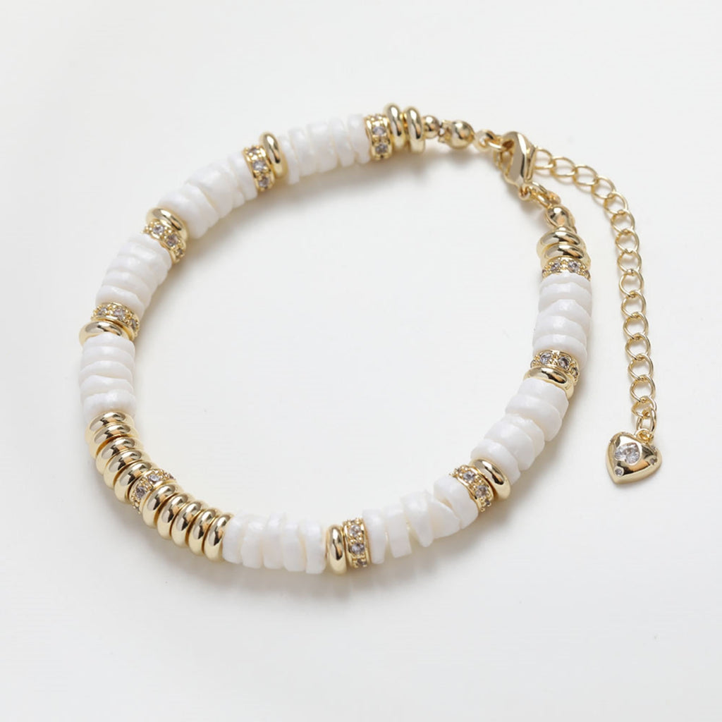 14K Gold CZ Pave Spacer Beads, Tone Rondelle Spacer Beads, Bracelet Making, Jewelry Finding SC030