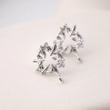 Cargar imagen en el visor de la galería, Poste para pendientes de hoja, pendiente de botón de latón chapado en oro auténtico de 18 quilates con aro, pasador de plata S925, sin níquel, fornitura para pendientes S1196