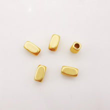 Load image into Gallery viewer, Matte Gold Plated Rectangular Cube Beads, Matte Gold Cube Beads, 6x3mm, Cube Bracelet Beads, Gold Plated Spacer Beads, Jewelry Finding S503