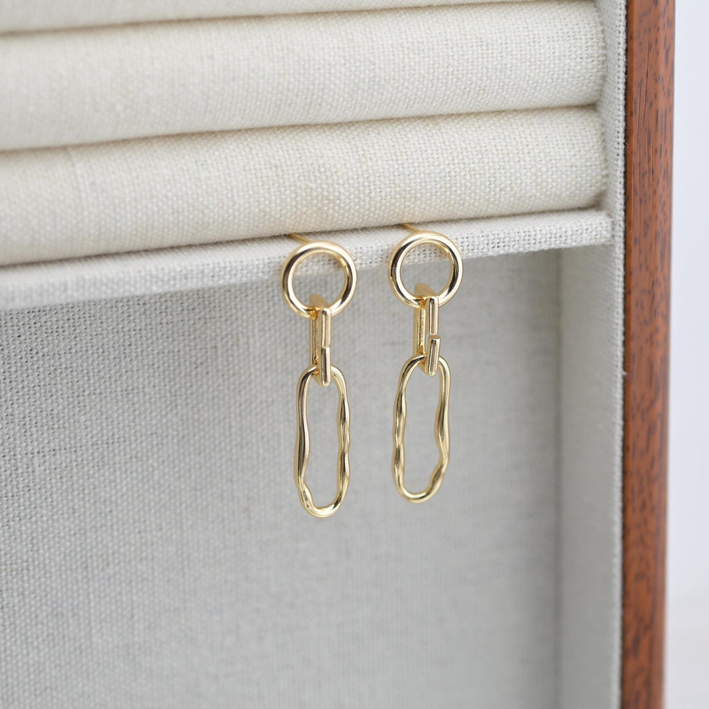 10pcs Dangle Earrings Post,  14K Real Gold Plated, Nickel Free Earrings, Dangle Ear Stud, Hypoallergenic Earring Findings ZX115