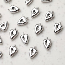 Load image into Gallery viewer, Gold Heart Pendant, Carved Heart, Tiny Heart Charm for Necklace Making, Jewelry Findings GT048