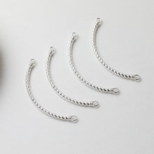 Load image into Gallery viewer, Twist Curved Connector with loops, 14K Gold/Silver Plated Bracelet Making Findings, Bracelet Jewelry Findings GE107