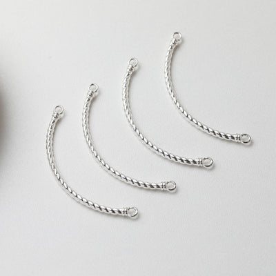 Twist Curved Connector with loops, 14K Gold/Silver Plated Bracelet Making Findings, Bracelet Jewelry Findings GE107