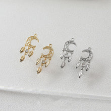 Cargar imagen en el visor de la galería, Pendientes de atrapasueños, chapados en oro y plata de 14 quilates, estilo bohemio, regalo para damas de honor, pendientes de atrapasueños con dijes colgantes GZ398