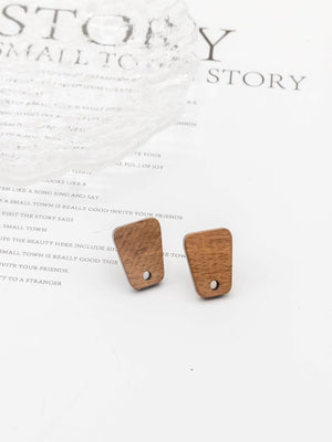 4PCS Wood Earrings,  Trapezium Wooden Earrings for women, Reclaimed Walnut Wood, Nickel Free, Geometric Statement Earrings Finding JT943