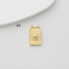 Load image into Gallery viewer, Heart Charm, 18K Gold Plated CZ Pave Eye Pendant, Necklace Making Charm, Jewelry Findings S1366