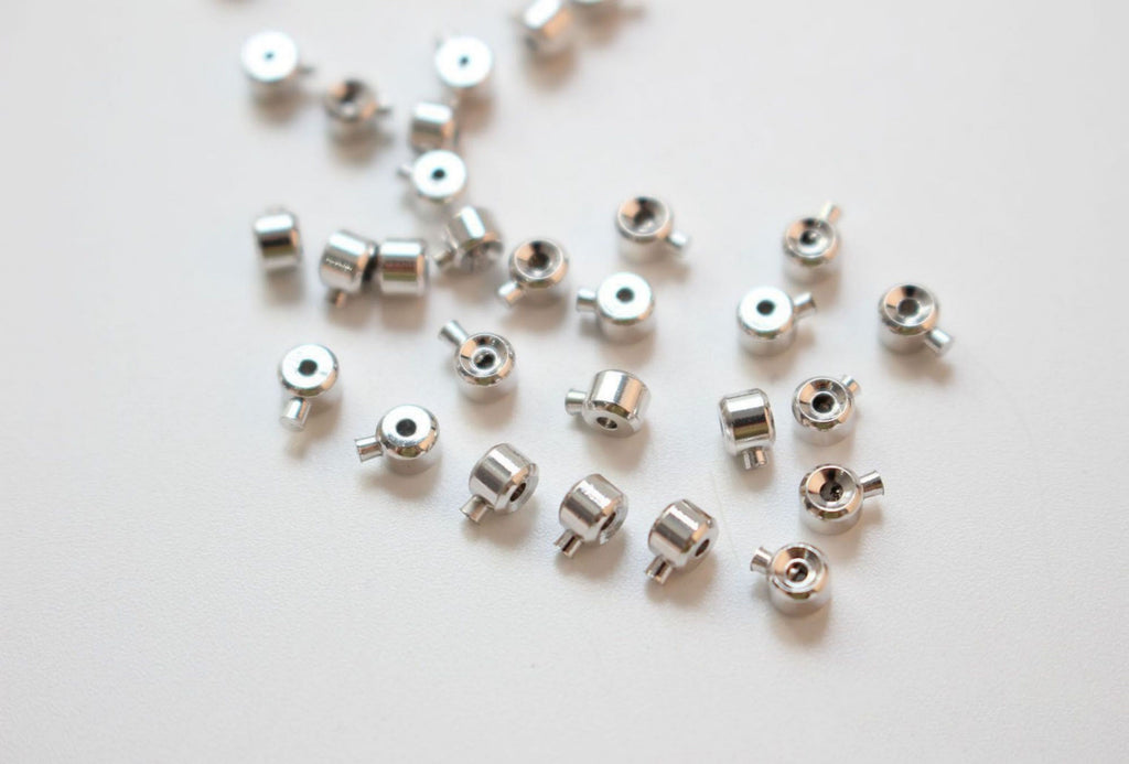 20pcs 18K Gold Plated Crimp End Beads, Cord ends, Bead Ends 3.2mm, hole 1mm, Jewellery Making Findings ZZ005-ZX7049