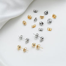 Load image into Gallery viewer, Stainless Steel Ear Nuts, 18k Real Gold Plated, Hypoallergenic Earring Backs for Studs , Earring Backs for Jewelry making Findings YY100