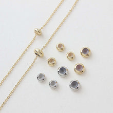 Cargar imagen en el visor de la galería, 10 cuentas redondas de goma con tope, 5/6/7 mm, ajustables y deslizantes, chapadas en oro o plata, para bisutería y pulseras, GZ325-ZX7019