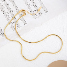 Load image into Gallery viewer, 18K Snake Chain Necklace, 316L Stainless Steel, Ready to Wear, 40+5cm/17.7 inch ZD004