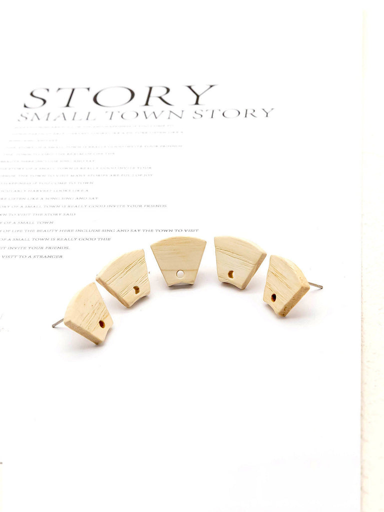 4PCS Wood Earrings, Trapezium Wooden Earrings for women, Nickel Free, Boho Wood Earring Finding JT927