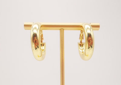 Gold Ear Hoops, 29x6mm, S925 Silver Pin, 18K Gold Plated Leverback Earrings, Huggie Hoops Earring S1066