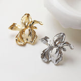 Flower Earring Post, 14K Gold/Silver, S925 Silver Pin Nickel Free Earrings, Flora Ear Stud with Loop GZ752