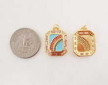 Load image into Gallery viewer, CZ Pave Card Charms, 18K Gold Plated Pendant, Necklace Making Charms, Jewelry Findings S1098