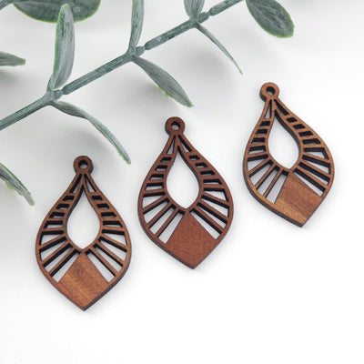 Teardrop Wood Charms, Drop Wooden Pendant, Reclaimed Walnut Wood, Geometric Statement Wood Earrings Diy Ideas JT982