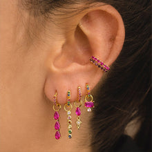 Cargar imagen en el visor de la galería, Earring Charms Collection, with Big Loop, 18k Gold Plated, CZ Pave Pendants, Hoop Pendant For Earring Making, Jewelry Making Accessories