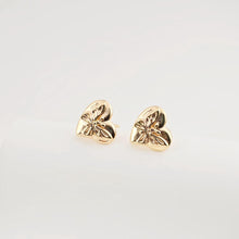 Load image into Gallery viewer, Butterfly Ear Post, Heart Shape Post, S925 Silver Ear Pin, Nickel Free, Ear Studs, 18K Gold Plated Stud Earring Finding ZX268