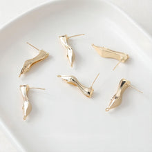 تحميل الصورة إلى عارض المعرض، قرط أذن من الفضة الإسترليني 925 خالٍ من النيكل، دبوس أذن ذهبي/فضي، قرط أذن مضاد للحساسية GE075