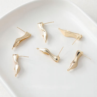 قرط أذن من الفضة الإسترليني 925 خالٍ من النيكل، دبوس أذن ذهبي/فضي، قرط أذن مضاد للحساسية GE075