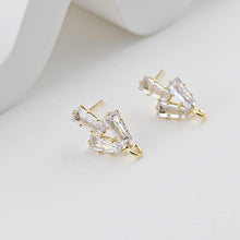 تحميل الصورة إلى عارض المعرض، أقراط على شكل ورقة من الزركونيا المكعبة، دبوس من الفضة الاسترلينية عيار 925، مطلية بالذهب عيار 18 قيراطًا مع حلقة، مضادة للحساسية، لوازم صنع الأقراط بنفسك D0281