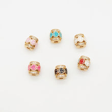 Load image into Gallery viewer, Barrel Column Beads, Spacer Beads, Enamel Emoji Beads, Happy Face, 18K Gold Plated Bracelet Necklace Making Jewelry Finding S20349