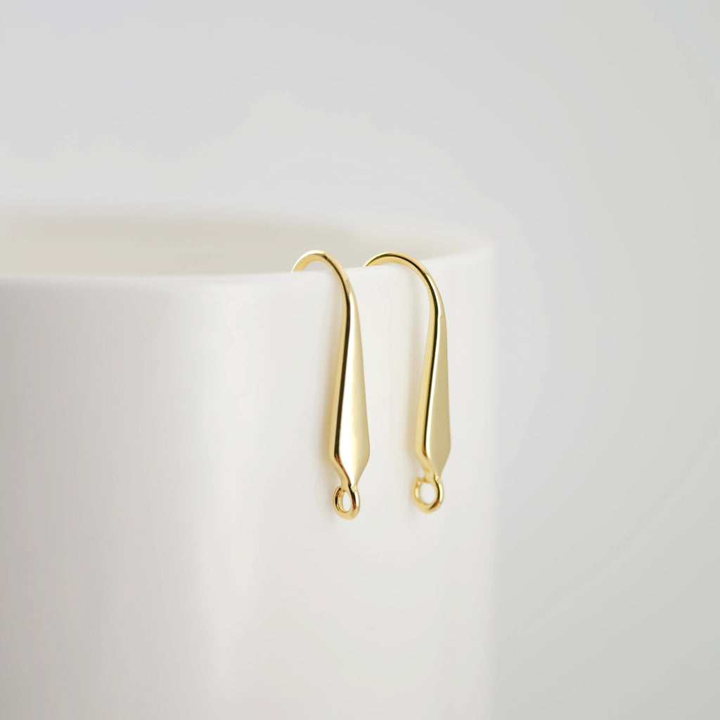 Fish Hooks, 18K Gold Plated Ear Wires, Gold Earring Earring Hooks, Ear Wires for Jewelry Making D0167