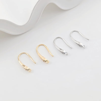 14K Gold Plated Ear Wires, Cubic Pave Earring Hooks, Nickel Free, Fish Hooks, Ear Wires for Jewelry Making ZX299