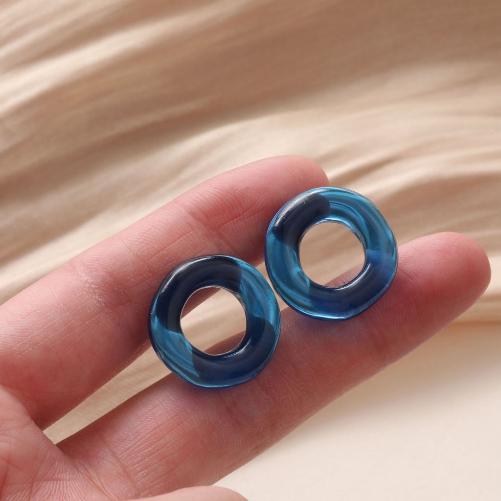 5 colgantes redondos calados de resina para bisutería, cuentas DIY GZ287