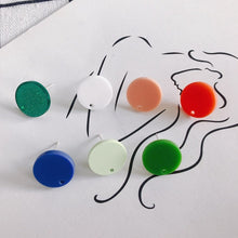 تحميل الصورة إلى عارض المعرض، 10 قطع من زينة الأقراط الدائرية المصنوعة من الأكريليك، 26 لونًا من اختيارك، زينة أذن من الفضة الاسترلينية S925، خالية من النيكل، زينة أقراط MY023