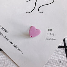 Load image into Gallery viewer, 10PCS Heart Acrylic Earring Findings, 12 Colors You Choose, S925 Silver Ear Stick, Nickel Free, Earring Finding MY003