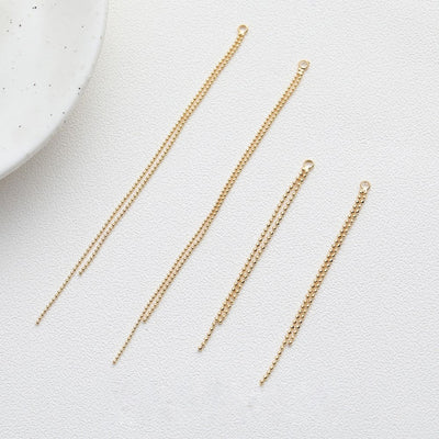 Gold Beads Chain Tassel Pendant, Beads Chain Charm, 18K Gold Plated Earring Chain Pendant, Earring Findings ZZ091