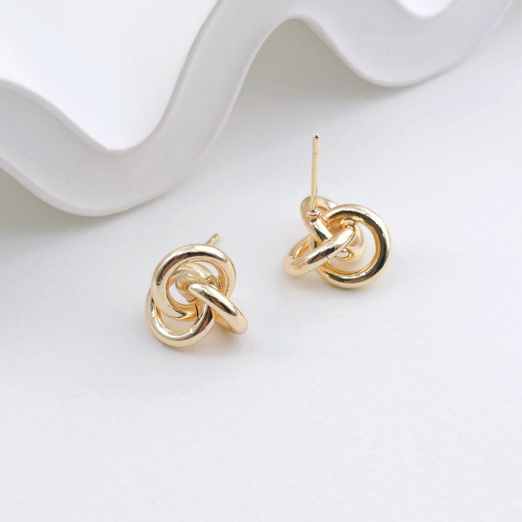 Knotted Earring Post Earrings, Gold/Silver Earring Post, Hypoallergenic, Earring Findings, Handmade Earring Supplies ZX319