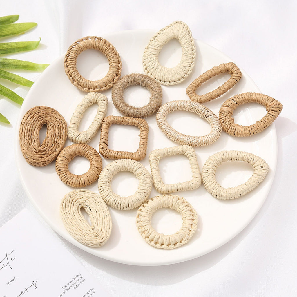 Rattan Weaving Earring Findings, Boho earring making, Hawaii Vacation Style Cute Earrings for girl ,Handmade Earring Finding BS004